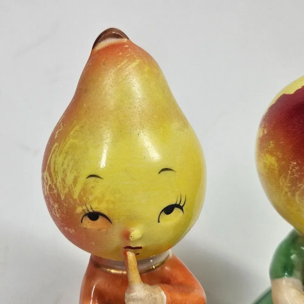 Anthropomorphic Fruit Musicians Salt & Pepper Shakers Pair Vintage Japan Napco